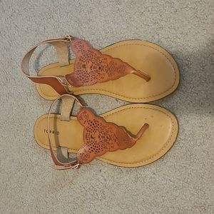 Torrid size 11 faux leather sandals